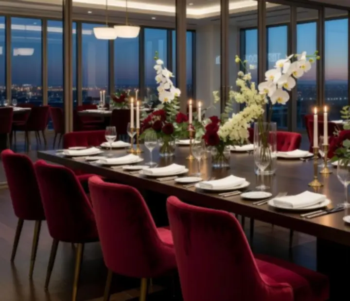 Réception d’entreprise élégante dans le restaurant Terra Ciel