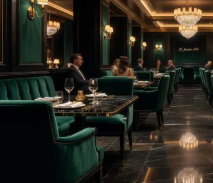 Salle du restaurant Terra Ciel baignée d’une lumière tamisée